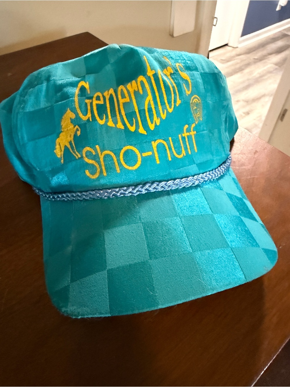 Generator's Sho-nuff Teal grandpa Cap with Yellow Embroidery